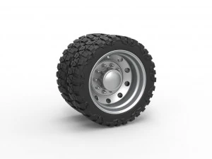 10-gaats achterwiel voor pick-up Schaal 1 tot 25 3D printmodel