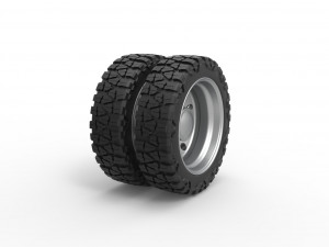 10 Hole rear semi wheel for pickup Scale 1 to 25 Modèles 3D en vedette