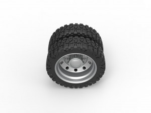 10 Hole rear semi wheel for pickup Scale 1 to 25 Modèles 3D en vedette