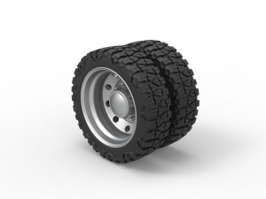 10 Hole rear semi wheel for pickup Scale 1 to 25 Modèles 3D en vedette