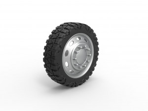 10 Oval Hole front semi wheel for pickup Scale 1 to 25 3D Baskı Modeli