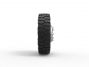 10 Oval Hole front semi wheel for pickup Scale 1 to 25 3D Baskı Modeli