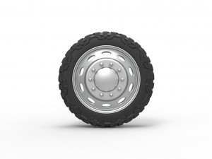 10 Oval Hole front semi wheel for pickup Scale 1 to 25 3D Baskı Modeli