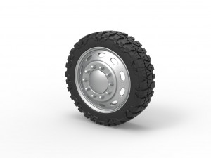 10 Oval Hole front semi wheel for pickup Scale 1 to 25 3D Baskı Modeli