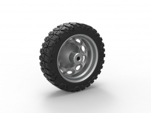 10 Oval Hole front semi wheel for pickup Scale 1 to 25 3D Baskı Modeli