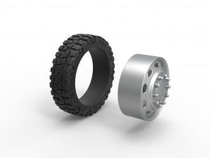 10 Oval Hole front semi wheel for pickup Scale 1 to 25 3D Baskı Modeli
