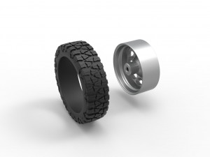 10 Oval Hole front semi wheel for pickup Scale 1 to 25 3D Baskı Modeli