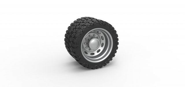 10 Oval Hole rear semi wheel for pickup Scale 1 to 25 3D Print Model .c4d .max .obj .3ds .fbx .stl .blend