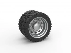 Заднее полуколесо с 10 овальными отверстиями для пикапа. Масштаб от 1 до 25. 3D Принт Модель