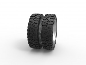 10 Oval Hole rear semi wheel for pickup Scale 1 to 25 3D Print Model
