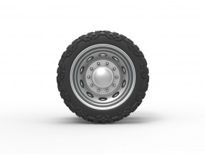 10 Oval Hole rear semi wheel for pickup Scale 1 to 25 3D Print Model