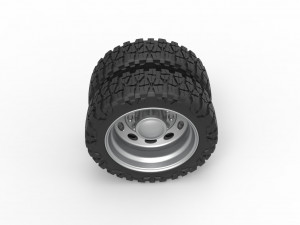 10 Oval Hole rear semi wheel for pickup Scale 1 to 25 3D Print Model