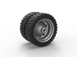 10 Oval Hole rear semi wheel for pickup Scale 1 to 25 3D Print Model