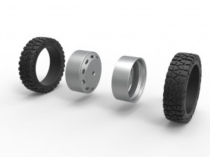 10 Oval Hole rear semi wheel for pickup Scale 1 to 25 3D Print Model
