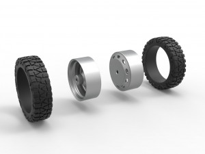 10 Oval Hole rear semi wheel for pickup Scale 1 to 25 3D Print Model