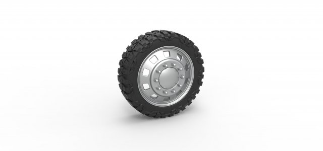 10 Square Hole front semi wheel for pickup Scale 1 to 25 Modello di stampa 3D .c4d .max .obj .3ds .fbx .stl .blend 