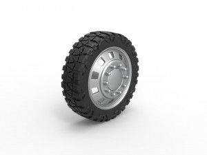 10 Square Hole front semi wheel for pickup Scale 1 to 25 Modello di stampa 3D