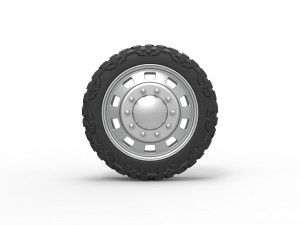 10 Square Hole front semi wheel for pickup Scale 1 to 25 Modello di stampa 3D
