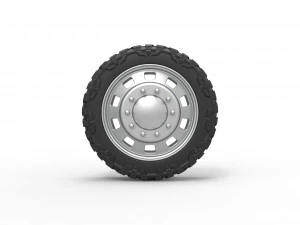 10 Square Hole front semi wheel for pickup Scale 1 to 25 3D Print Model