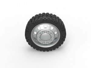 10 Square Hole front semi wheel for pickup Scale 1 to 25 Modello di stampa 3D