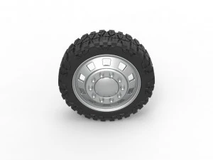 10 Square Hole front semi wheel for pickup Scale 1 to 25 3D Print Model