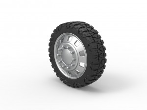 10 Square Hole front semi wheel for pickup Scale 1 to 25 Modello di stampa 3D