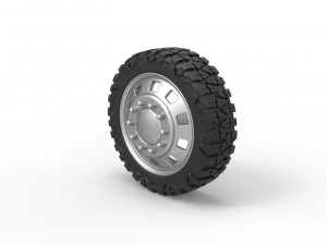 10 Square Hole front semi wheel for pickup Scale 1 to 25 3D Print Model