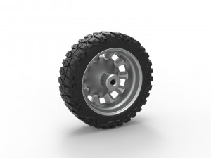 10 Square Hole front semi wheel for pickup Scale 1 to 25 Modello di stampa 3D