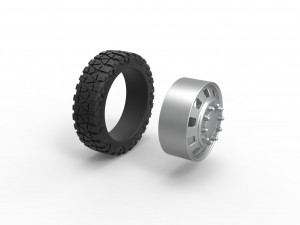 10 Square Hole front semi wheel for pickup Scale 1 to 25 Modello di stampa 3D