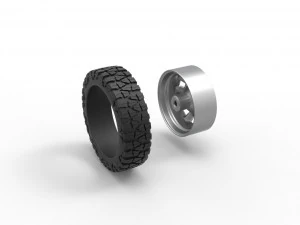 10 Square Hole front semi wheel for pickup Scale 1 to 25 3D Print Model