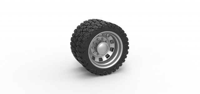 10 Square Hole rear semi wheel for pickup Scale 1 to 25 Modelo de Impressão 3D .c4d .max .obj .3ds .fbx .stl .blend 