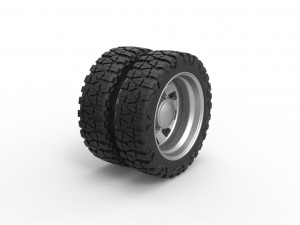 10 Square Hole rear semi wheel for pickup Scale 1 to 25 Modelo de Impressão 3D
