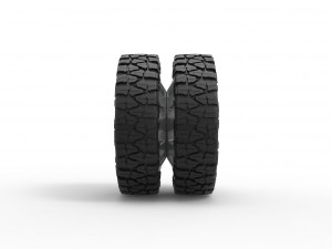 10 Square Hole rear semi wheel for pickup Scale 1 to 25 Modelo de Impressão 3D