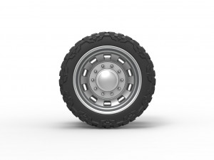 10 Square Hole rear semi wheel for pickup Scale 1 to 25 Modelo de Impressão 3D