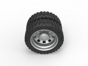 10 Square Hole rear semi wheel for pickup Scale 1 to 25 Modelo de Impressão 3D