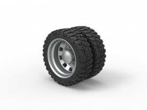 10 Square Hole rear semi wheel for pickup Scale 1 to 25 Modelo de Impressão 3D