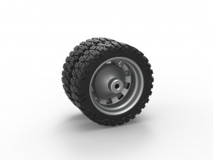 10 Square Hole rear semi wheel for pickup Scale 1 to 25 Modelo de Impressão 3D