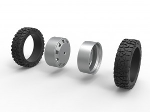 10 Square Hole rear semi wheel for pickup Scale 1 to 25 Modelo de Impressão 3D