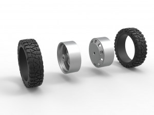 10 Square Hole rear semi wheel for pickup Scale 1 to 25 Modelo de Impressão 3D