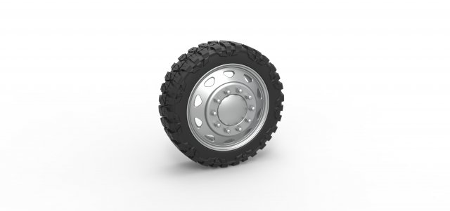 10 Triangular Hole front semi wheel for pickup Version 1 Scale 1 to 25 3D Print Model .c4d .max .obj .3ds .fbx .stl .blend 