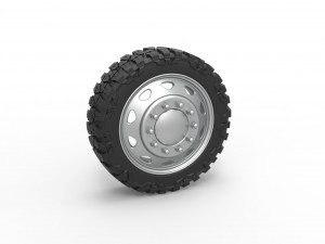 10 Triangular Hole front semi wheel for pickup Version 1 Scale 1 to 25 3D Print Model
