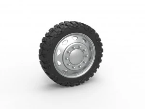 Переднее полуколесо с треугольными отверстиями 10 для пикапа Версия 1 Масштаб от 1 до 25 3D Принт Модель