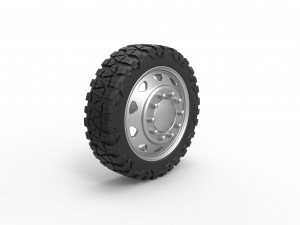 10 Triangular Hole front semi wheel for pickup Version 1 Scale 1 to 25 3D Print Model