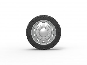 10 Triangular Hole front semi wheel for pickup Version 1 Scale 1 to 25 3D Print Model