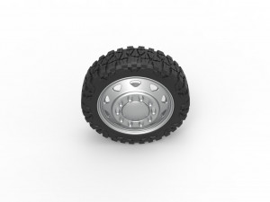 10 Triangular Hole front semi wheel for pickup Version 1 Scale 1 to 25 3D Print Model
