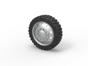 10 Triangular Hole front semi wheel for pickup Version 1 Scale 1 to 25 3D Print Model