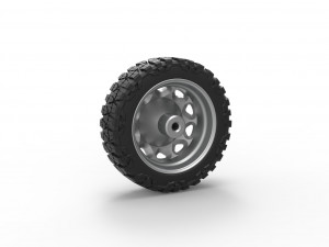 10 Triangular Hole front semi wheel for pickup Version 1 Scale 1 to 25 3D Print Model