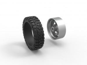 10 Triangular Hole front semi wheel for pickup Version 1 Scale 1 to 25 3D Print Model