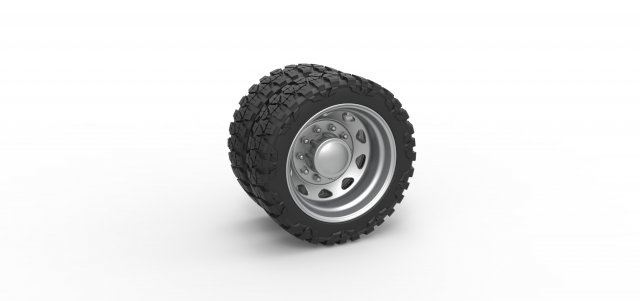 10 Triangular Hole rear semi wheel for pickup Version 1 Scale 1 to 25 3D 프린트 모델 .c4d .max .obj .3ds .fbx .stl .blend 