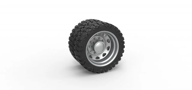 10 Triangular Hole rear semi wheel for pickup Version 1 Scale 1 to 25 3D Print Model .c4d .max .obj .3ds .fbx .stl .blend 